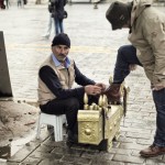 Istanbul – A man polishing shoes on the street Istanbul – A man polishing shoes on the street